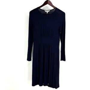 Boden‎ Midi Dress Size 6 Navy Blue Jersey Long Sleeve Casual Classic NWT New